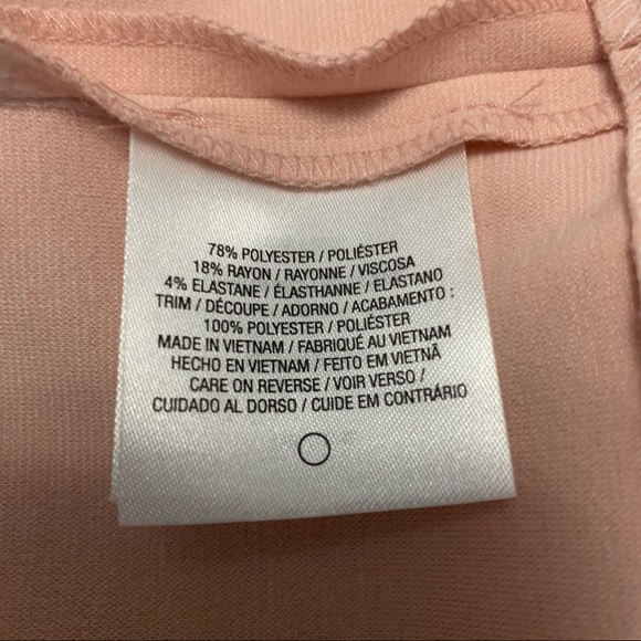 TAHARI Peach mini cocktail Dress with lace size 6 sleeveless wedding guest - Picture 10 of 12